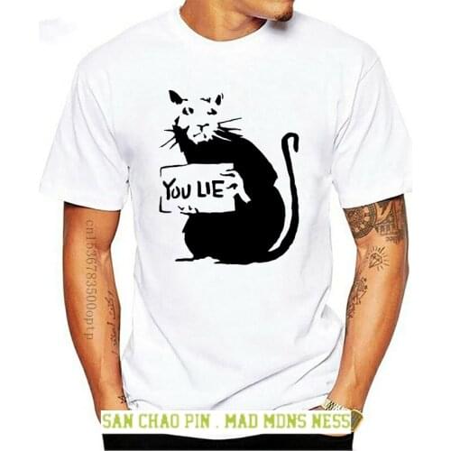 You Lie Rat Banksy Mens T Shirt Tee Cool Street Art Graffiti Hipster 2020 Brand Printing T-Shirt Men Casual Fitness Clothing Top