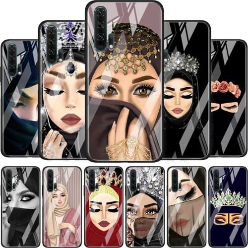 Arabic Hijab Girl Queen Soft Tempered Glass Cover For Honor 30 20 10 9X 8X Lite Pro Plus Phone Case Coque Shell