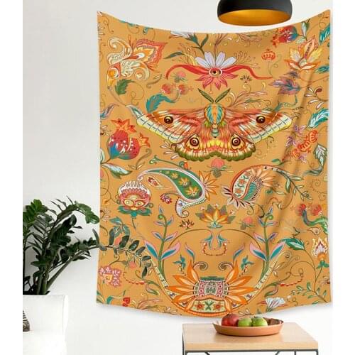 Flower Mothtapestry Art Wall Hanging Large Poster For Wall Decor Pattern Tapestry Background Cloth Beach Towel