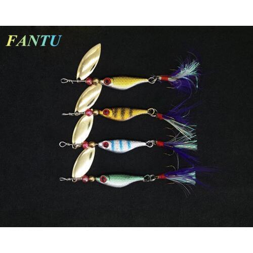 FANTU Small Iron Fishing Spoon Lures 12.5g Hard Lure Fishing Accessories 2PCS Fishing Bait
