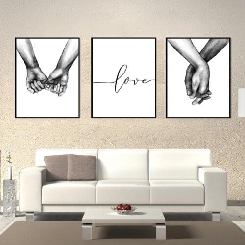 Nordic Style 3Pcs Fashion Black White Frameless Picture Fabric Painting Long Lasting for Home