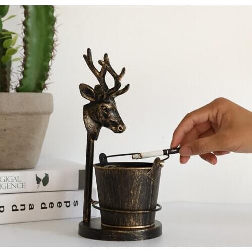 5 Nordic Style Ashtray Creative Personality Deer Head Elk Cigarette Tools Fashion Decorations Home Living Room Bar Decoration