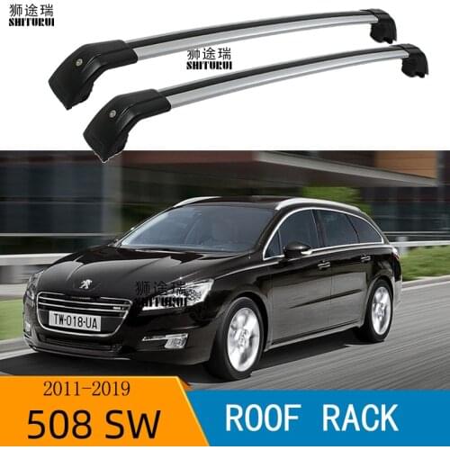 2Pcs Roof bars For PEUGEOT 508 SW, 5-dr Estate, 2011- 2017 2018 Aluminum Alloy Side Bars Cross Rails Roof Rack Luggage CUV SUV