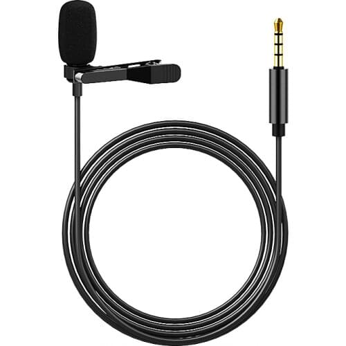 3.5 Mm Microphone Clip Tie Collar for Mobile Phone Speaking In Lecture 1.5m Bracket Clip Vocal Audio Lapel Microphones Studio