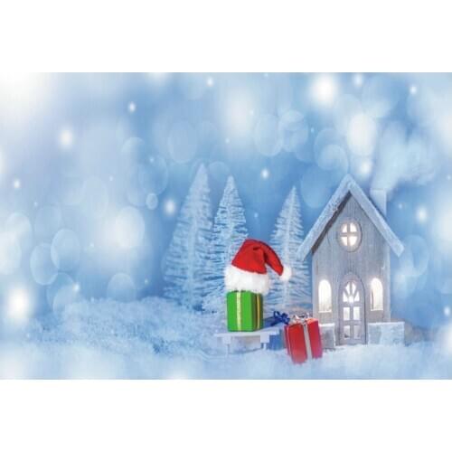 Christmas Backdrop Fantasy Winter Wooden House Vinyl Photography Background New Year Xmas Party Decor Photo Booth Studio Props