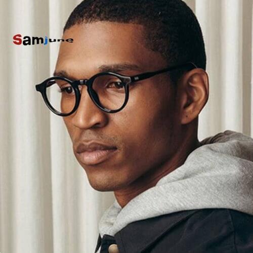 Samjune Vintage Optical Glasses Frame Retro Round Eyeglasses For Men and Women Acetate Eyewear Frames