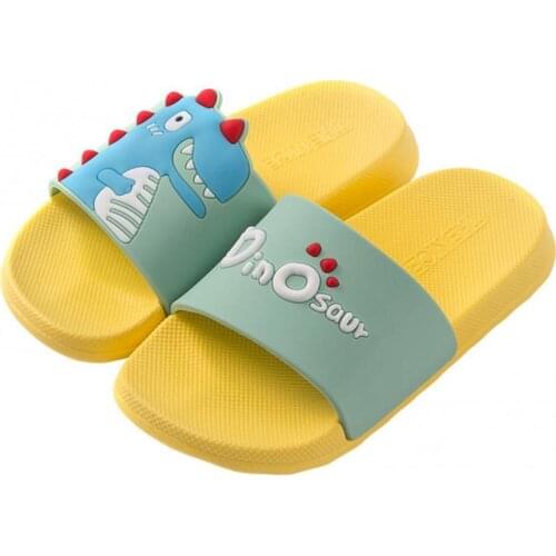 1Pair Kids Cute Cartoon Dinosaur Sandals Children PVC Anti-Slip Slippers Summer Home Breathable Comfortable Sandals Shoes