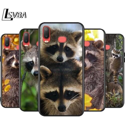Silicone Cover Cute baby Raccoon for Samsung Galaxy A9 A8 Star A7 A6 A5 A3 Plus 2018 2017 2016 Black Phone Case