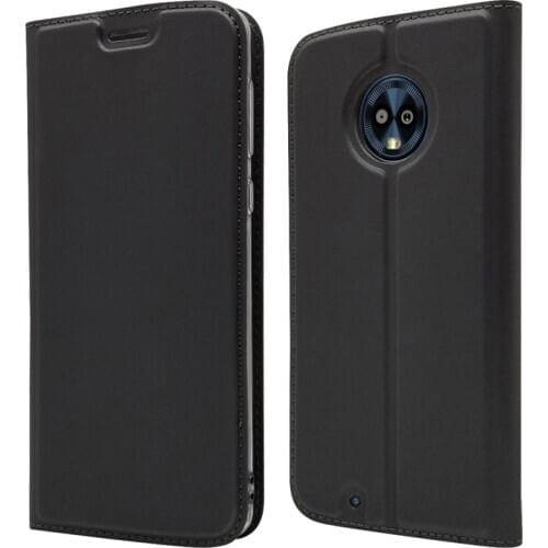 Ultra Slim Magnetic Case For Moto G6 Flip Stand Cover with card slots Fundas Protective Shell