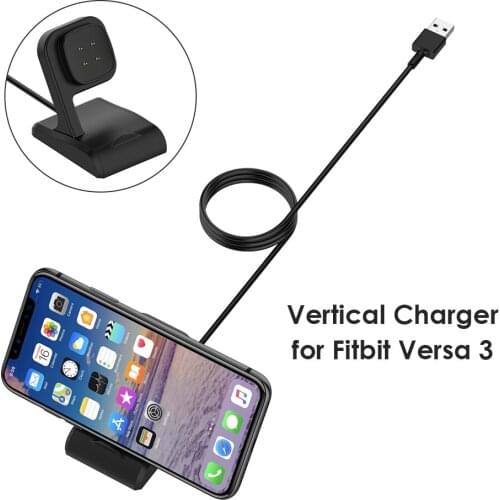 Sense Charging Cable Dock Station Smart Bracelet Replacement Charging Cable Portable USB Charger for Fitbit Versa 3/Fitbit