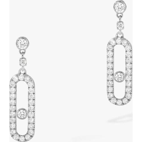 Fashion Pure 925 Sterling Silver Activity Stones Finger Earring with AAA High Quality Zirconia for Women Party Jewelry Gift