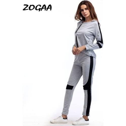 ZOGAA Sets Women Autumn Spring Womens Long-sleeved Hooded Sports Sweater Casual Two-piece Suits Hot Sale All-match Daily Chic