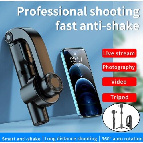 1-Axis Stabilizer for Smartphone, Lightweight Foldable Phone Stabilizer, Handheld Gimbal 360°Automatic Rotation
