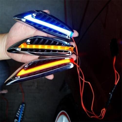 1 Pair(2Pcs) Car Styling Blade Steering Light Fender Side Marker Light Universal Car LED Turn Signal Light Lamps 3 Colors