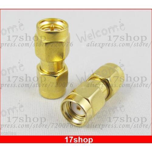 10 pcs SMA Male to SMA RP Male Coaxial Adapter Connector M/RP M Gold Plated NEW