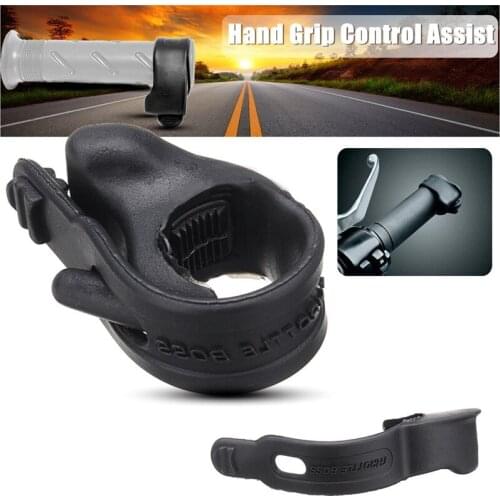 2Pcs Motorcycle Rubber Hand Grip Control Assist Throttle Control Universal Black Cruise Control Assist Rocker Cramp Stopper Grip
