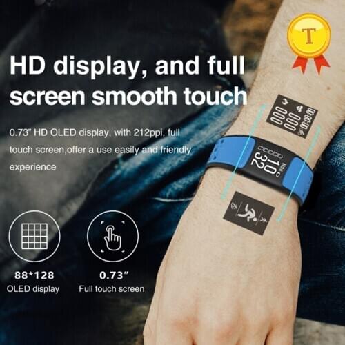 2018 new arrival full touch screen heart rate monitor gps waterproof sports smart band with 200mAH battery 10dys standby time