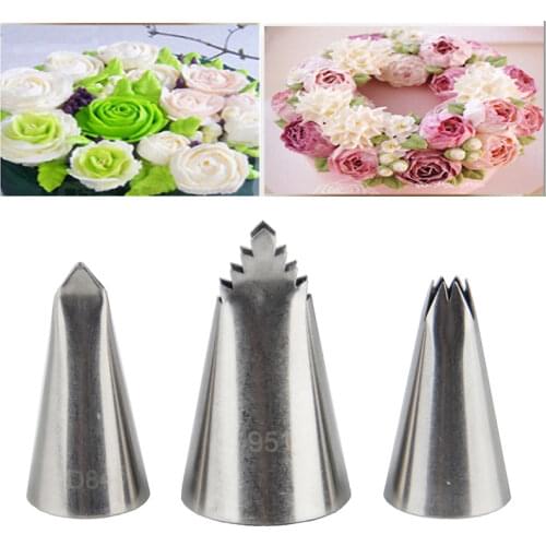 3pcs Leaf tips icing piping set cakes Decoration stainless steel nozzles cream pastry tools Bakeware