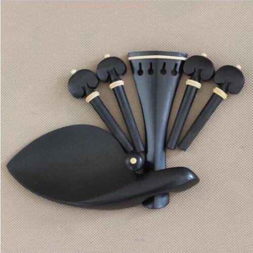 5 sets Brand New Natural Ebony 4/4 Violin Parts Accessories Peg Tailpiece Endpin