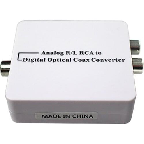 Analog to Digital Audio Converter Adapter From R/L RCA audio to Coaxial or Toslink Optical Coaxial Free Shipping