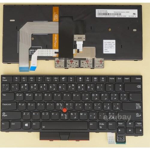 Arabic AR Keyboard for Lenovo Thinkpad T470 T480 A475 A485 01HX504 01HX464 01HX424, 01AX492 01AX533 01AX574 Backlit, Black New