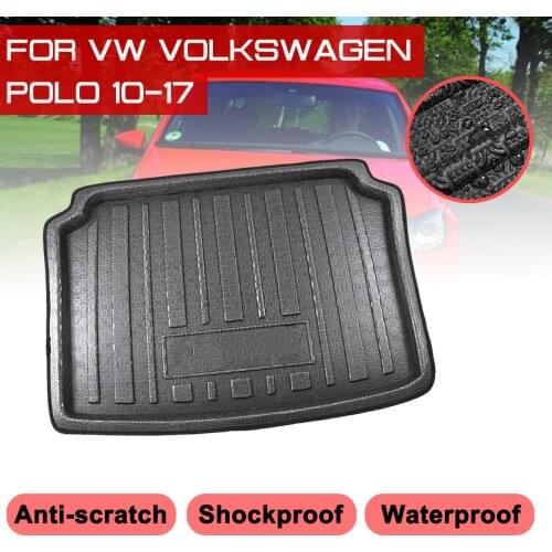 Car Floor Mat Carpet For VW Volkswagen Polo 2010-2017 Rear Trunk Anti-mud Cover