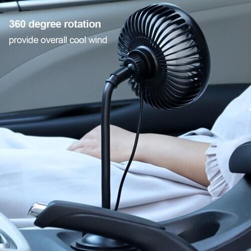 Car Cooling Fan Automobile Vehicle Fan Snap-in USB Powered 3-Speed Fan Portable Electric Fan for Car Van Drop ship
