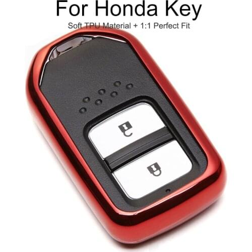 6 Colors TPU Car Key Cover Case Cap For Honda Elysion Fit Accord Stream Crv 2017 2015 Insight Civic Key Chain Ring Shell Styling