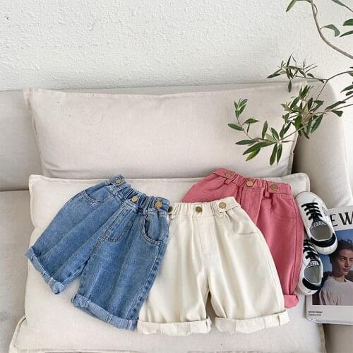 Toddler Kids Denim Shorts 2021 Summer Baby Boys Casual Solid Short Pants Fashion Loose Soft Denim Shorts For Boy Child Clothes