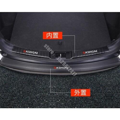 For Nissan Qashqai J11 2016-2021 car Rear Bumper Protector leather Sill Trunk Tread Plate Trim Scuff Plate Car Styling Sticker