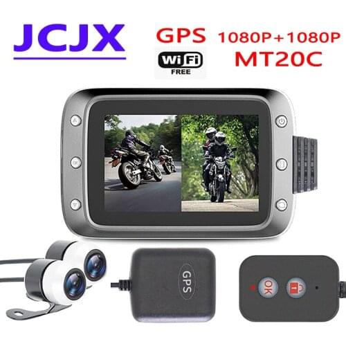 JCJX Motorcycle DVR Dash Cam 1080P+720P Full HD Front Rear View Waterproof Motorcycle Camera GPS Logger Recorder Box