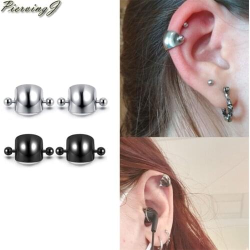 PiercingJ 16G Stainless Steel Ear Piercing Horseshoe Shield Cuff Ear Helix Cartilage Cuff Ring Earrings Body Jewelry Piercing
