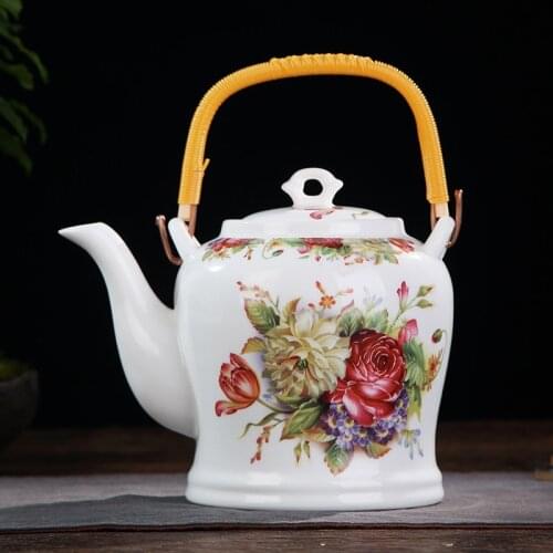 Ceramic Teapot Large Teapot Bubble Handmade Large Capacity Samovar Filter Cups Flowers Tea Ceremony Teteras Stove Kettle EI50TP