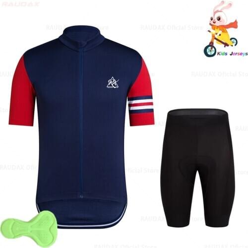 Rx Raudax 2021 Kids Cycling Set Pro Team Children Cycling Clothing Boys Summer Bicycle Wear Breathable Outdoor Sportswear