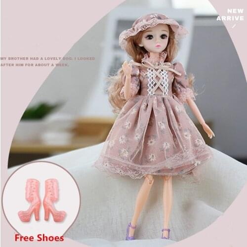 30cm Doll with Clothes or Fashion Dress Bjd 1/6 Casual Dress Up Doll Children Play Toy 11 Joints Doll Set