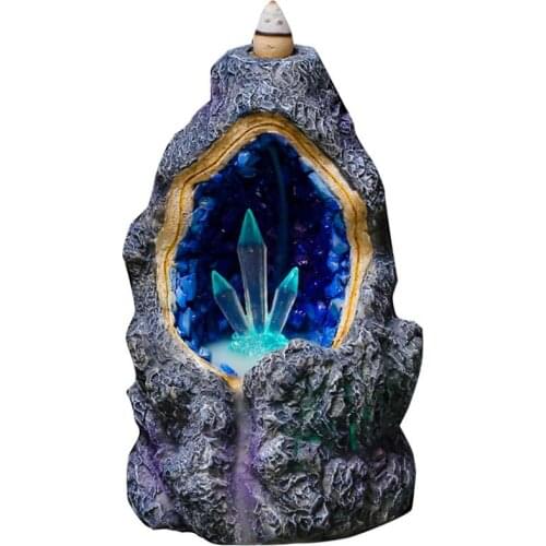 Backflow Incense Burner Exquisite Incense Holder With LED Light Living Room And Yoga Room Resin Aromatherapy Ornaments Home Deco
