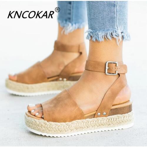 Hot! Wedges Shoes For Women High Heels Sandals Summer Shoes 2019 Flip Flop Chaussures Femme Platform Sandals 2019 Plus Size
