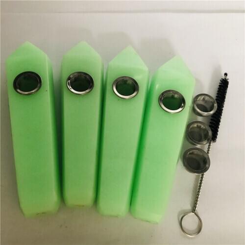 Natural luminous quartz crystal smoke tube+1 brush+3 Filters