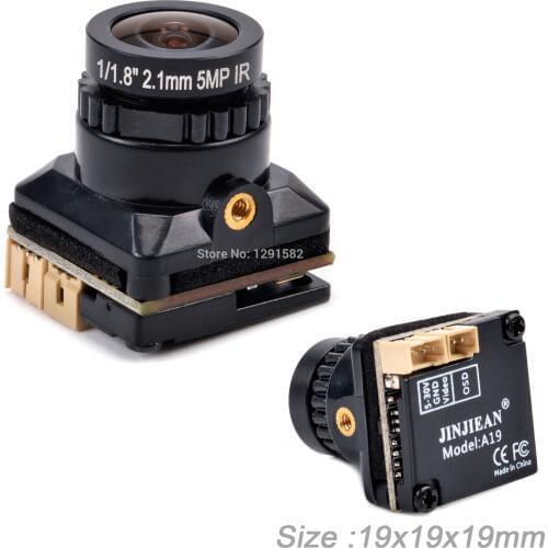 NEW 1/3 CMOS 1500TVL B19 Mini FPV Camera 2.1mm Lens PAL / NTSC With OSD Internal adjustable Power 5V-30 For RC FPV Racing Drone