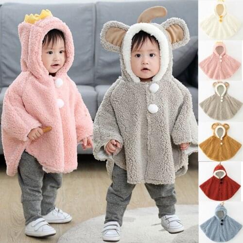 Newborn Winter Warm Snow Wear Hooded Toddler Baby Boys Girls Winter Keep Warm Cartoon Rabbit Ears Hooded Coat Cloak Clothes
