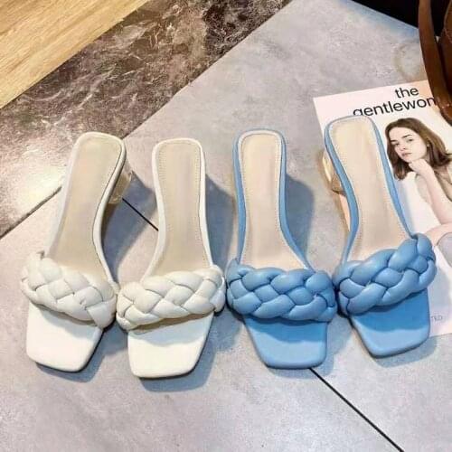 2021 Women Summer Slides High Quality Weave Open Toe Flat Casual Slipper Leisure Sandal Female Beach Flip Flops