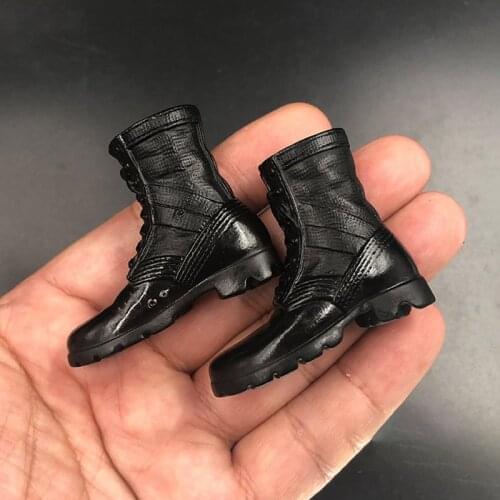 In Stock 1/6 Soldier 1942 DML Hollow Footless U.S. Army Trend Black Combat Boots Shoes F 12'' Action Figure Male Body