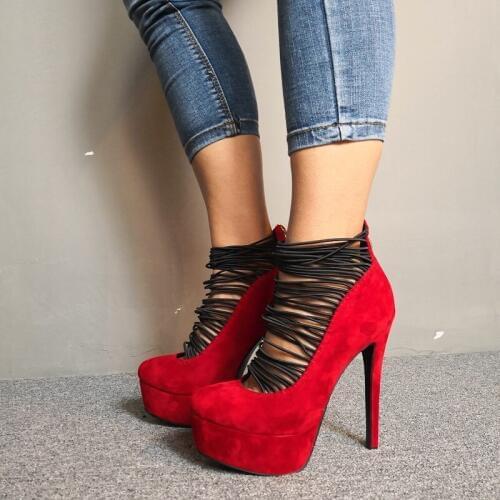Original Intention New Sexy Women Pumps Stylish Round Toe Thin Heels Pumps High-quality Red Shoes Woman Plus Size 4-20