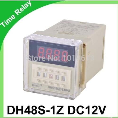 Dh48s-1z digital timer relay 12v dc time relay 0.01s~99.99s 8pins with socket