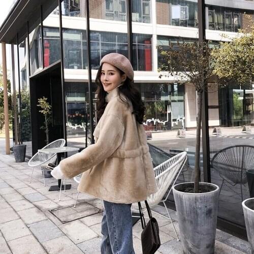 Real Coat Winter Sheep Jacket Korean Shearling Natural Wool Fur Coats for Women clothes 2020 KQ-1828 KJ3163
