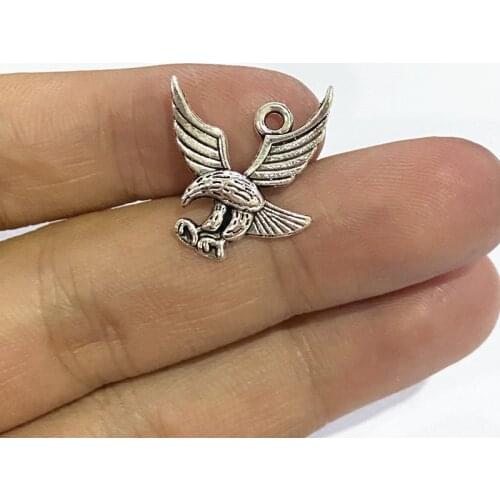 10pcs 20x18mm Eagle Charms Pendants Antique Silver Color Jewelry For DIY Making Handmade Necklace Bracelet Accessories