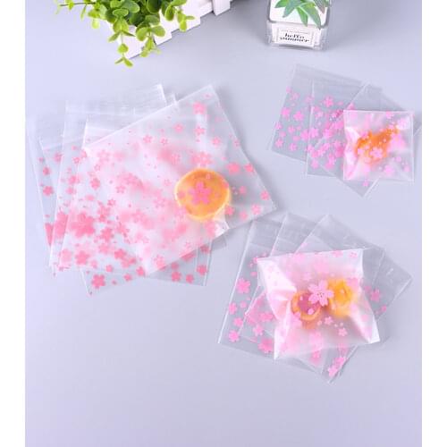 100pcs Plastic Transparent Candy Bag Ziplock Fresh-keeping Food Packaging Bags DIY Gift Storage Bag for Wedding Birthday Party