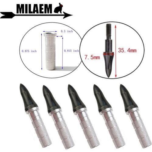12/24pcs Archery 75Gr Arrowhead Target Point Broadhead With Aluminum Insert For ID6.2mm Arrow Shaft Hunting Shooting Accessories