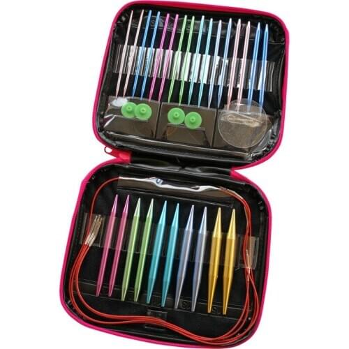 13 Sizes Aluminum Knitting Needles Set DIY Sweater Crafts Sewing Tools Kit Home Sewing Accessories with Storage Bag