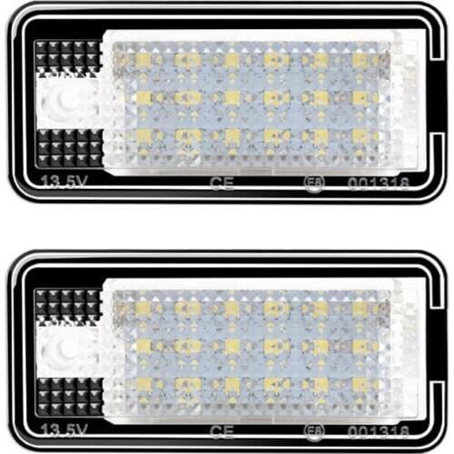 2pcs 18 LED 6500K License Number Plate Light Lamp For A3 S3 A4 S4 A6 C6 A8 S8 Q7